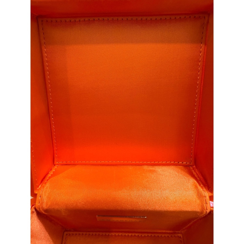 Amy Sheehan Acrylic Cube Box Trunk Handbag Orange Gold Hardware Women’s Small - Picture 12 of 12